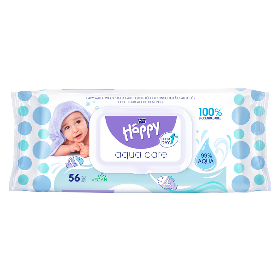 BELLA HAPPY Baby čistiace obrúsky aqua care 56 kusov kúpite na Mojalekaren.sk