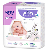 BELLA HAPPY Baby mega pack čistiace vlhčené obrúsky sensitive 224 kusov