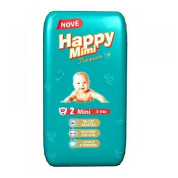 HAPPY MIMI Detské plienky Premium Mini 62 kusov