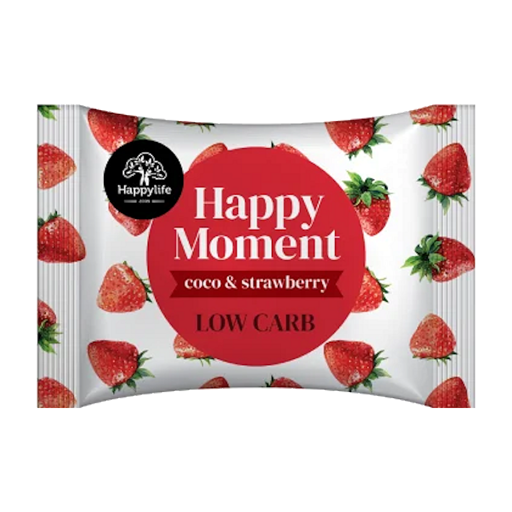 E-shop HAPPY MOMENT Kokosové koliesko s jahodami nízky obsah cukru 38 g