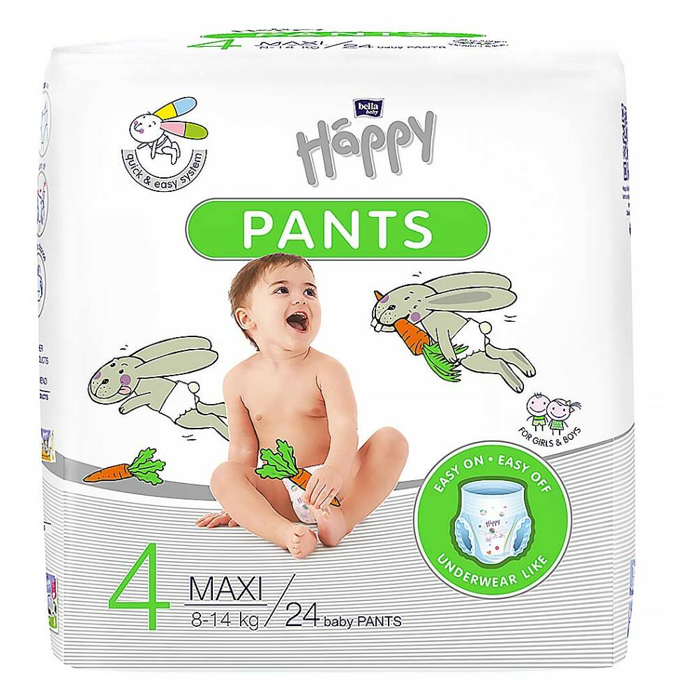 BELLA HAPPY Baby pants maxi naťahovacie plienkové nohavičky 24 kusov kúpite na Mojalekaren.sk