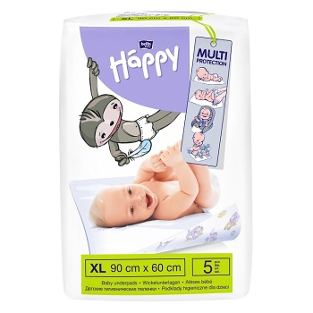 BELLA HAPPY Baby prebaľovacie podložky 60 x 90 cm 5 kusov