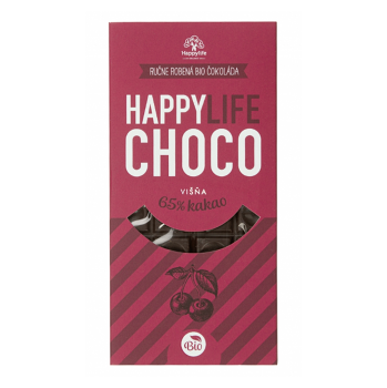 HAPPYLIFE Choco čokoláda 65% horká s višňami 70 g BIO