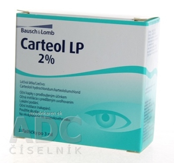 CARTEOL LP 2 % int plg (fľ.PE) 3x3 ml (9 ml) (Lieky na predpis)