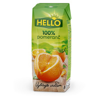 HELLO 100% Pomarančová šťava 250 ml x 18 kusov