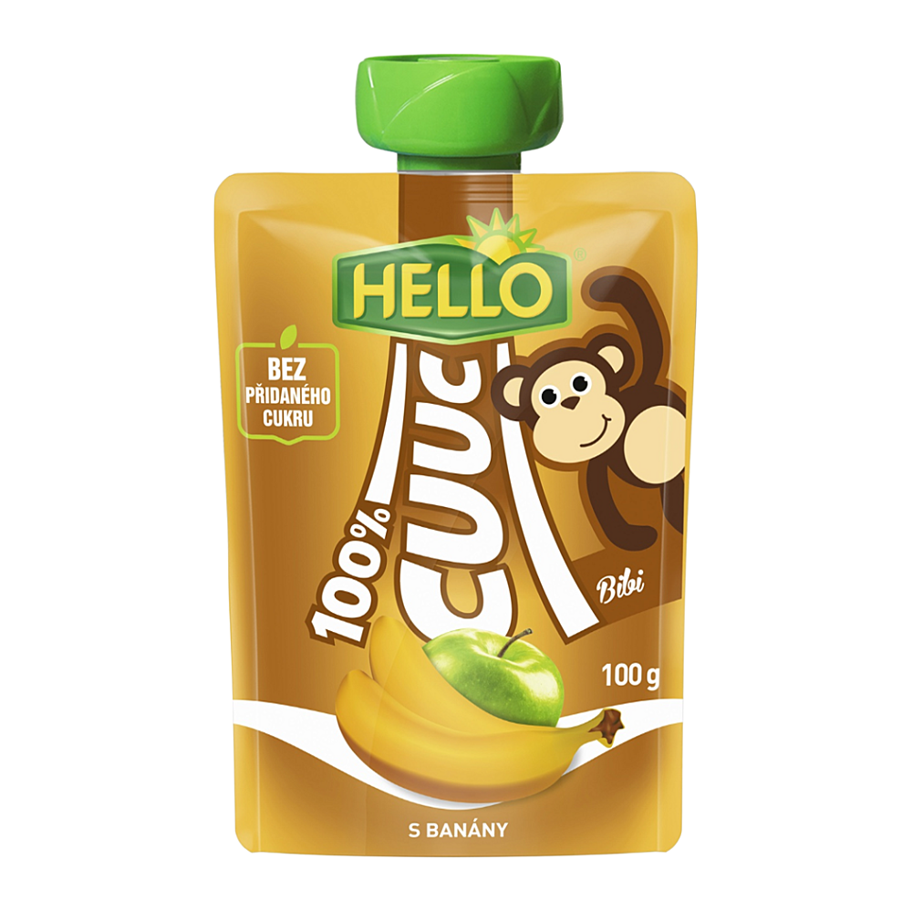HELLO Cuuc kapsička s banánmi 100 g x 12 kusov