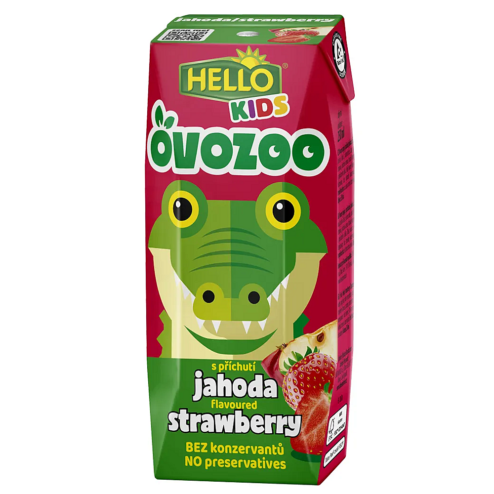 HELLO Ovozoo jahoda 250 ml x 18 kusov