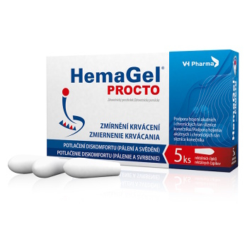 HEMAGEL PROCTO Rektálny čapík 5 kusov (Na hemoroidy) - Hojivý