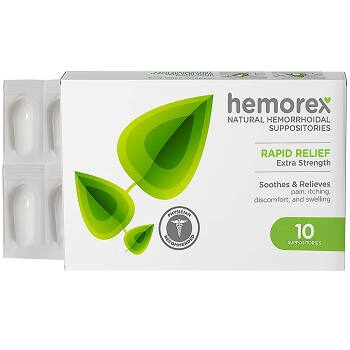 HEMOREX prírodné čapíky na hemoroidy 10 ks