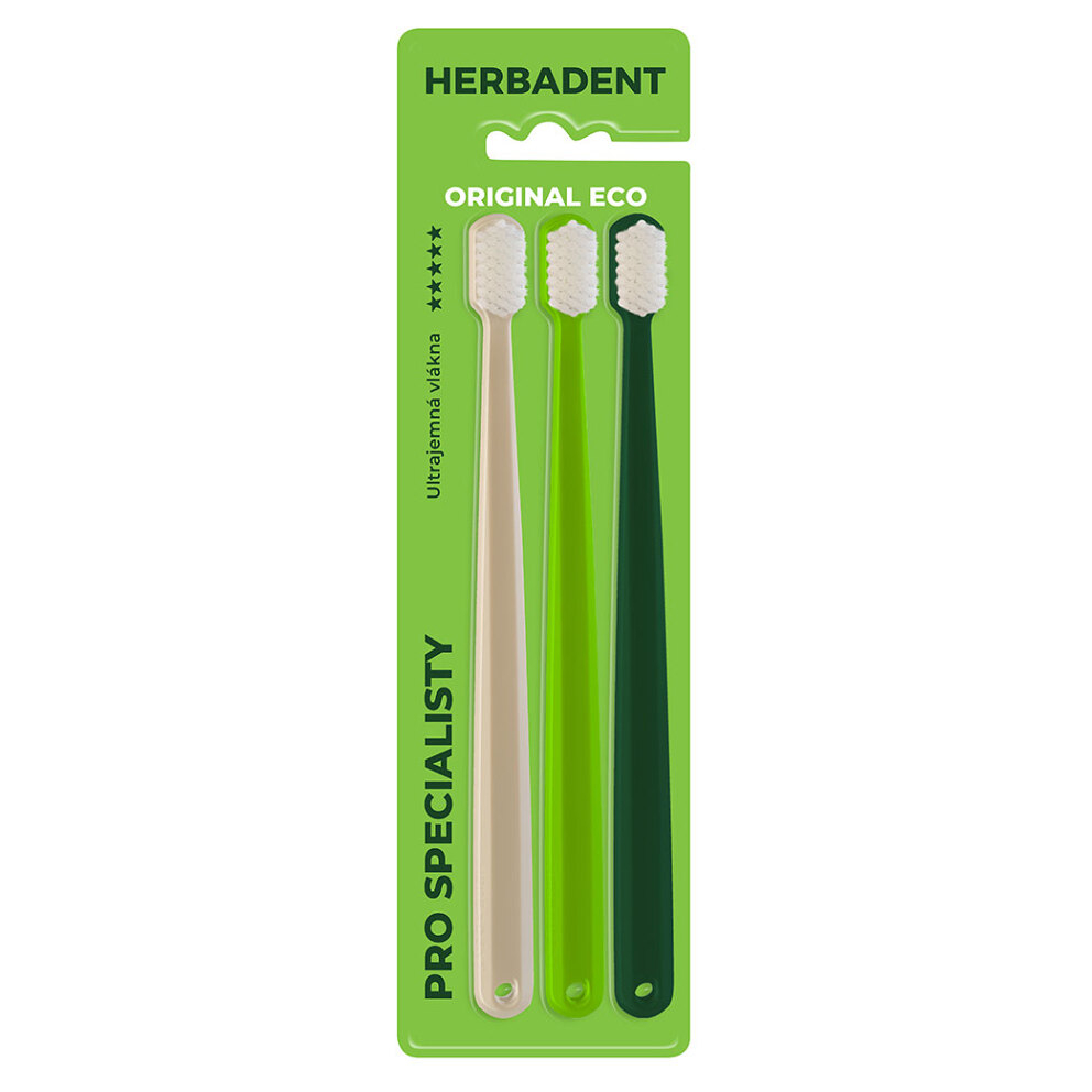 HERBADENT Original ECO 5* Tripplepack Zubná kefka, ultra jemné vlákna, v blistri 3 ks kúpite na Mojalekaren.sk