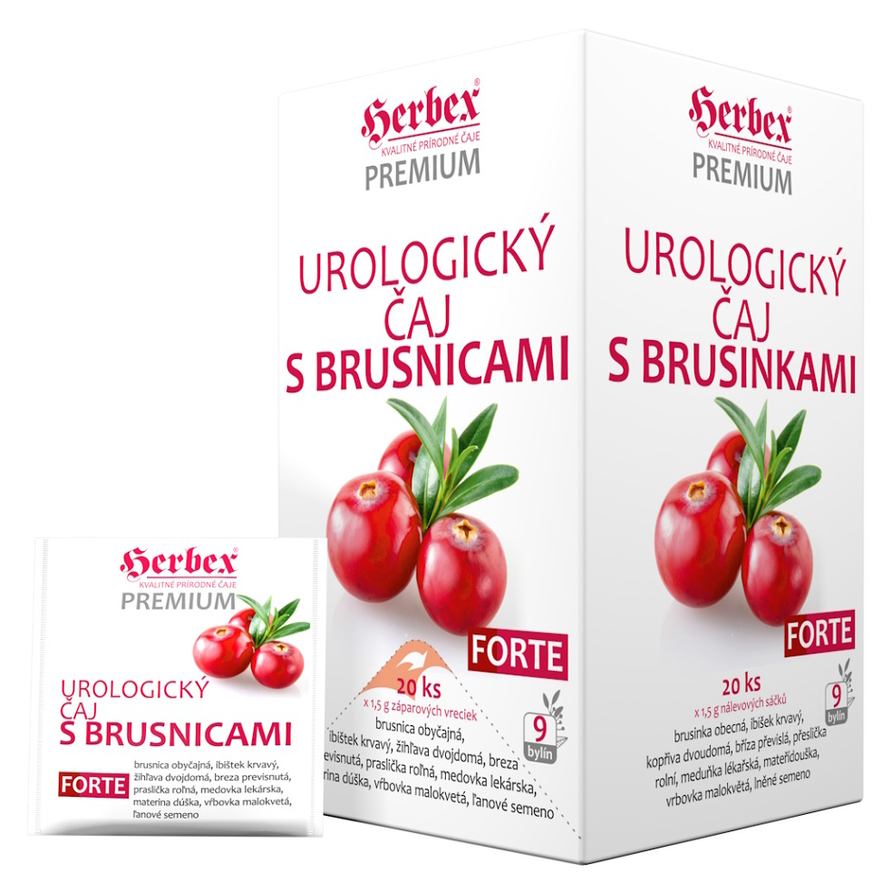 HERBEX Premium UROLOGICKÝ ČAJ s brusnicami FORTE bylinný čaj 20x1,5g (30g)