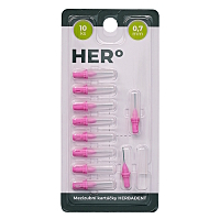 HERO Doplnkové balenie medzizubných kefiek 0,7 mm ružové
