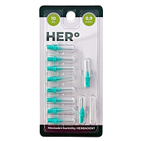 HERO Doplnkové balenie medzizubných kefiek 0,9 mm zelené