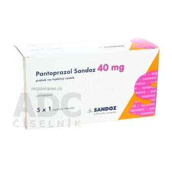 Pantoprazol Sandoz 40 mg prášok na injekčný roztok plv ino (liek.inj.skl.) 1x5 lag (Lieky na predpis)