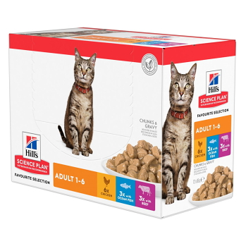 HILL'S Science Plan Feline kapsičky multipack pre dospelé mačky 12 x 85 g