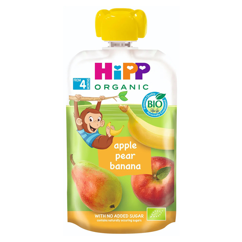 HIPP 100% ovocie jablko hruška banán BIO 100 g