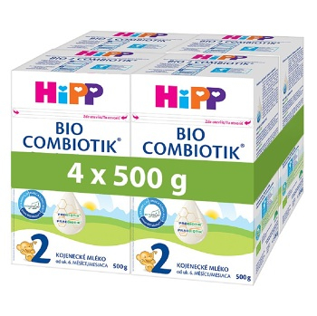 HIPP 2 BIO Pokračovacia mliečna dojčenská výživa Combiotik od 6 mesiacov veku 4 x 500 g