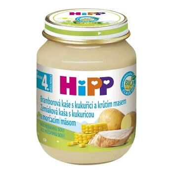 HiPP BIO Zemiakové pyré s kukuricou a morčacím 125 g