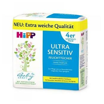 HIPP BabySanft Čistiace vlhčené obrúsky Ultra Sensitiv 4x52 kusov