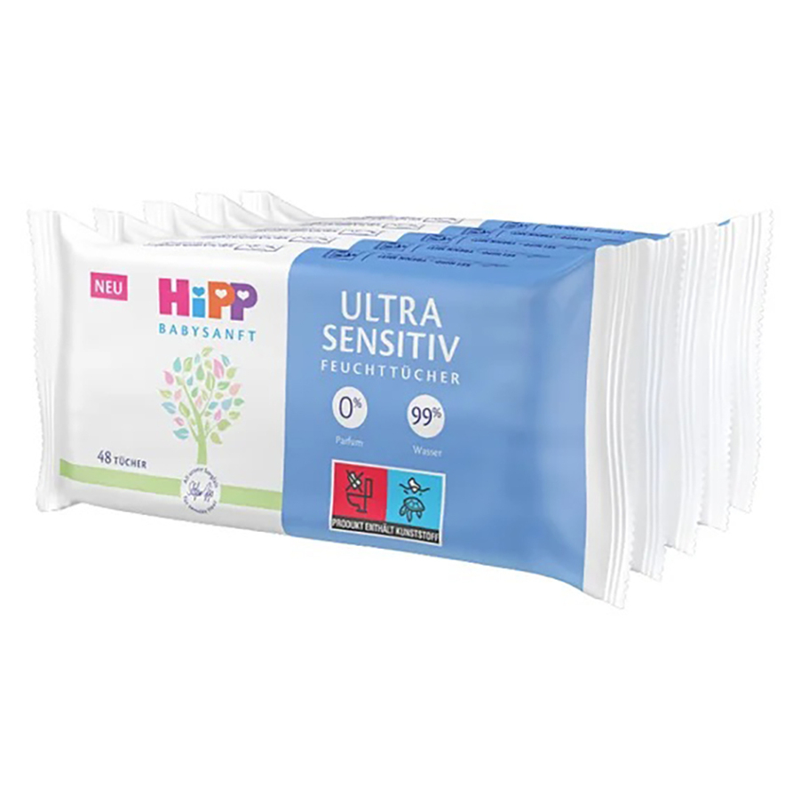HIPP Babysanft ultra sensitive vlhčené obrúsky 5 x 48 kusov kúpite na Mojalekaren.sk