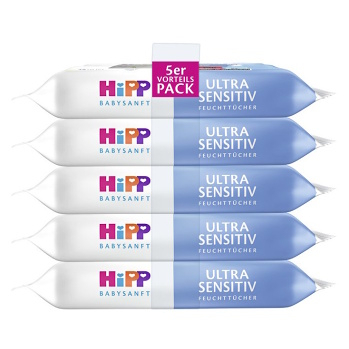 HiPP Babysanft ultra sensitive vlhčené obrúsky 5 x 48 kusov