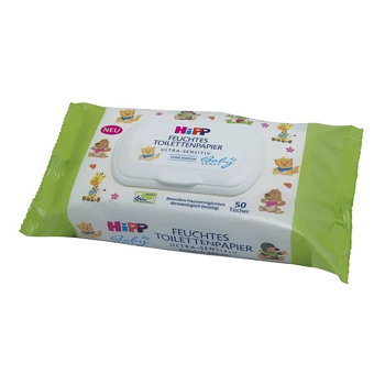 HIPP Babysanft vlhčený toaletný papier 50 kusov (Toaletný papier a obrúsky) - Hypoalergénny, Čistiace