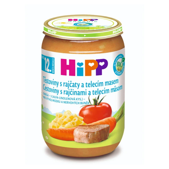 HIPP Bio menu cestoviny s paradajkami a teľacím mäsom 12m+ 220 g