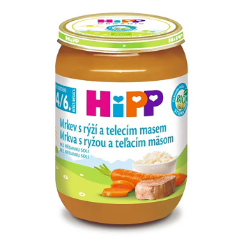 HIPP Mrkva s ryžou a teľacím mäsom BIO 190 g (Mäsovozeleninové príkrmy) - BIO