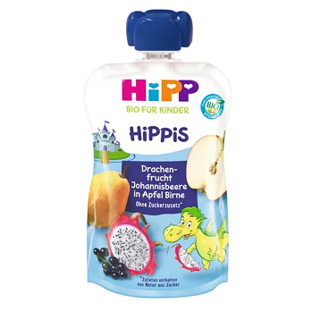HiPP Hippies Jablko-Hruška-Dračie ovocie-Čierne ríbezle BIO 100 g