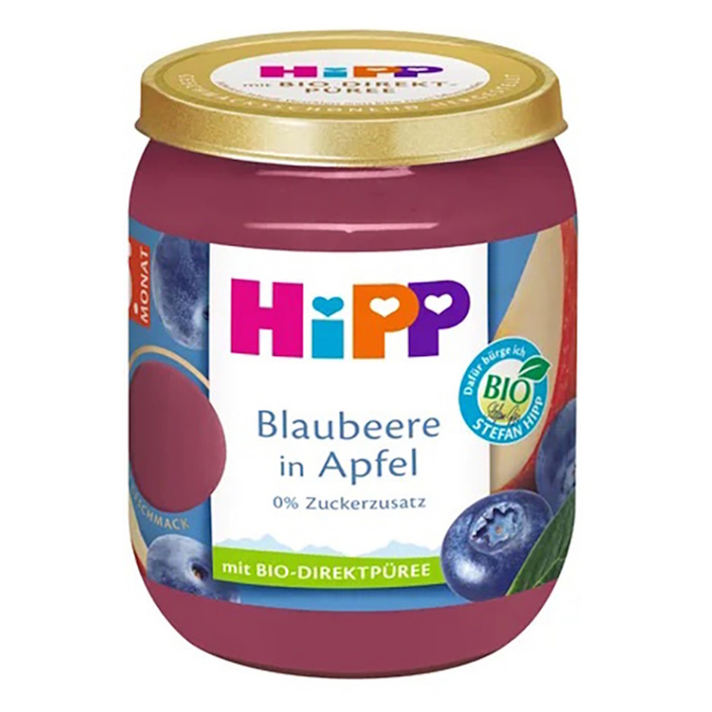 Hipp BIO jablko a čučoriedky ovocný príkrm 160 g kúpite na Mojalekaren.sk