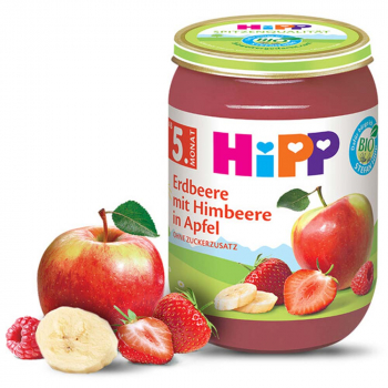 HiPP Jahody s malinami a jablkom BIO 190 g