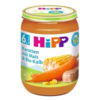 HIPP Mrkva s kukuricou a teľacím mäsom BIO 190 g