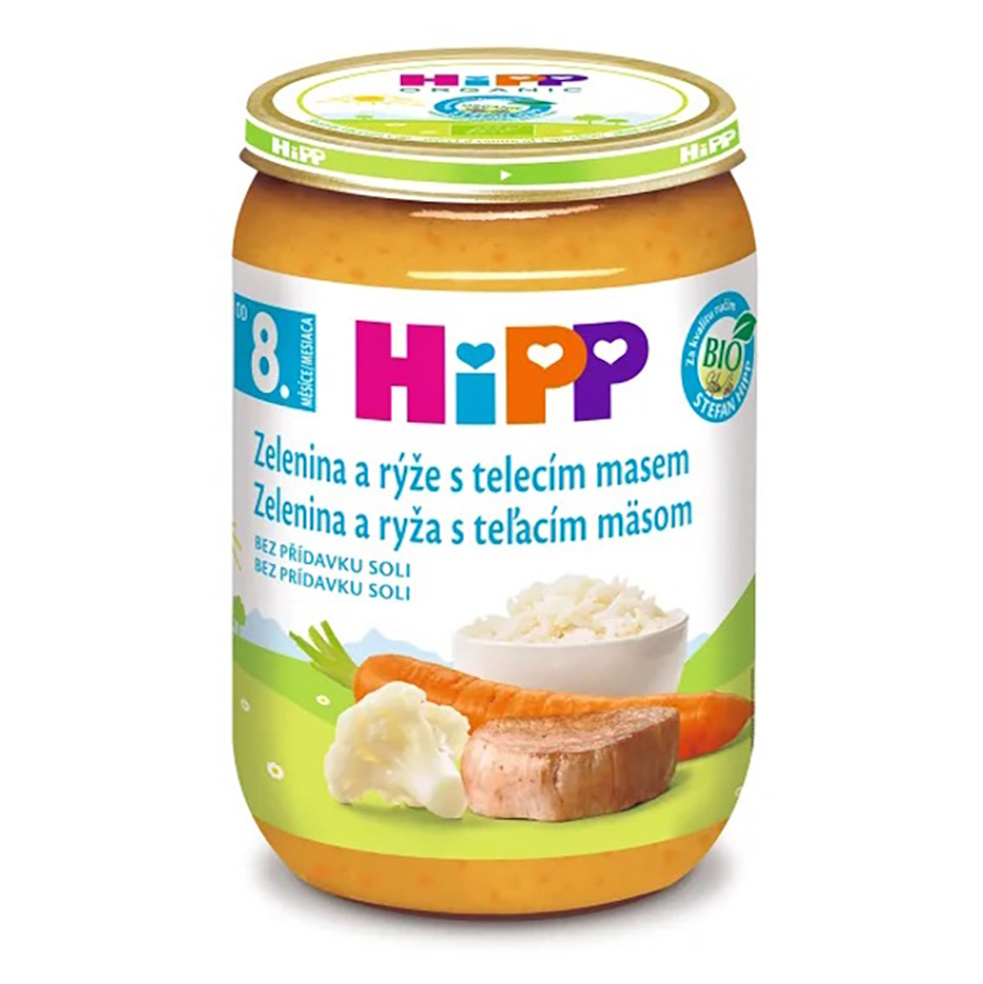 E-shop HIPP Zelenina s ryžou a teľacím mäsom BIO 220 g