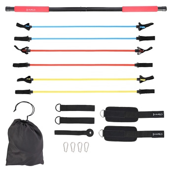 HMS DC31 Zostava s tyčou pre pilates (Posilňovacie a cvičebné gumy) - Sada