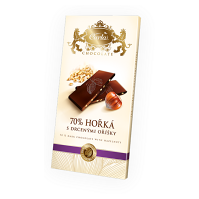 CARLA Horká čokoláda 70% s drvenými orieškami 80 g