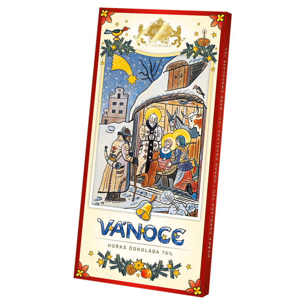 CARLA Horká čokoláda 70% vianočný motív J. Lada 80 g