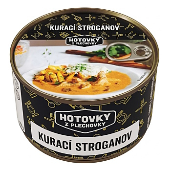 HOTOVKY Z PLECHOVKY Kurací stroganov 3 porcie (Mäsové zmesi) - Cestovné, Viaczložkové