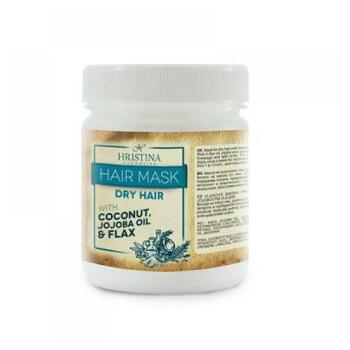 Hristina Prírodné vlasová maska ​​pre suché vlasy - ľan, kokos a jojobový olej 200 ml