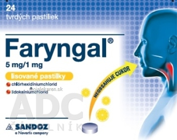 Faryngal 5 mg/1 mg 24 lisovaných pastiliek