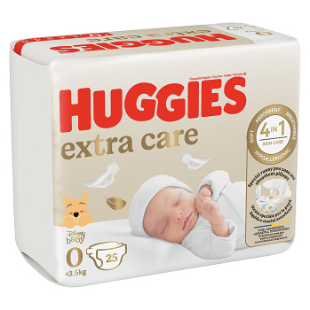 HUGGIES Detské plienky Extra Care 0 veľkosť 3,5 kg 25 kusov (Plienky 0 (2,5 a menej kg)) - obrázok 4/4