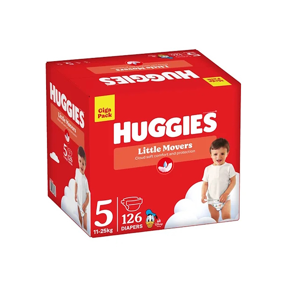 HUGGIES Little Movers 5 detské plienky 11-25 kg 126 kusov