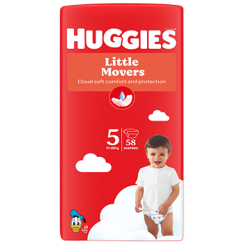 HUGGIES Detské plienky Little Movers 5 veľkosť 11-25 kg 58 kusov