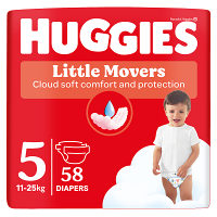 HUGGIES Detské plienky Little Movers 5 veľkosť 11-25 kg 58 kusov