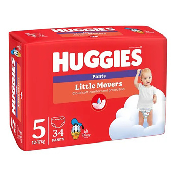 HUGGIES Detské plienky Little Movers Pants 5 veľkosť 12-17 kg 34 kusov (Plienky 5 (11 - 25 kg)) - obrázok 4/4