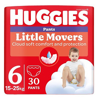 HUGGIES Detské plienky Little Movers Pants 6 veľkosť 15-25 kg 30 kusov