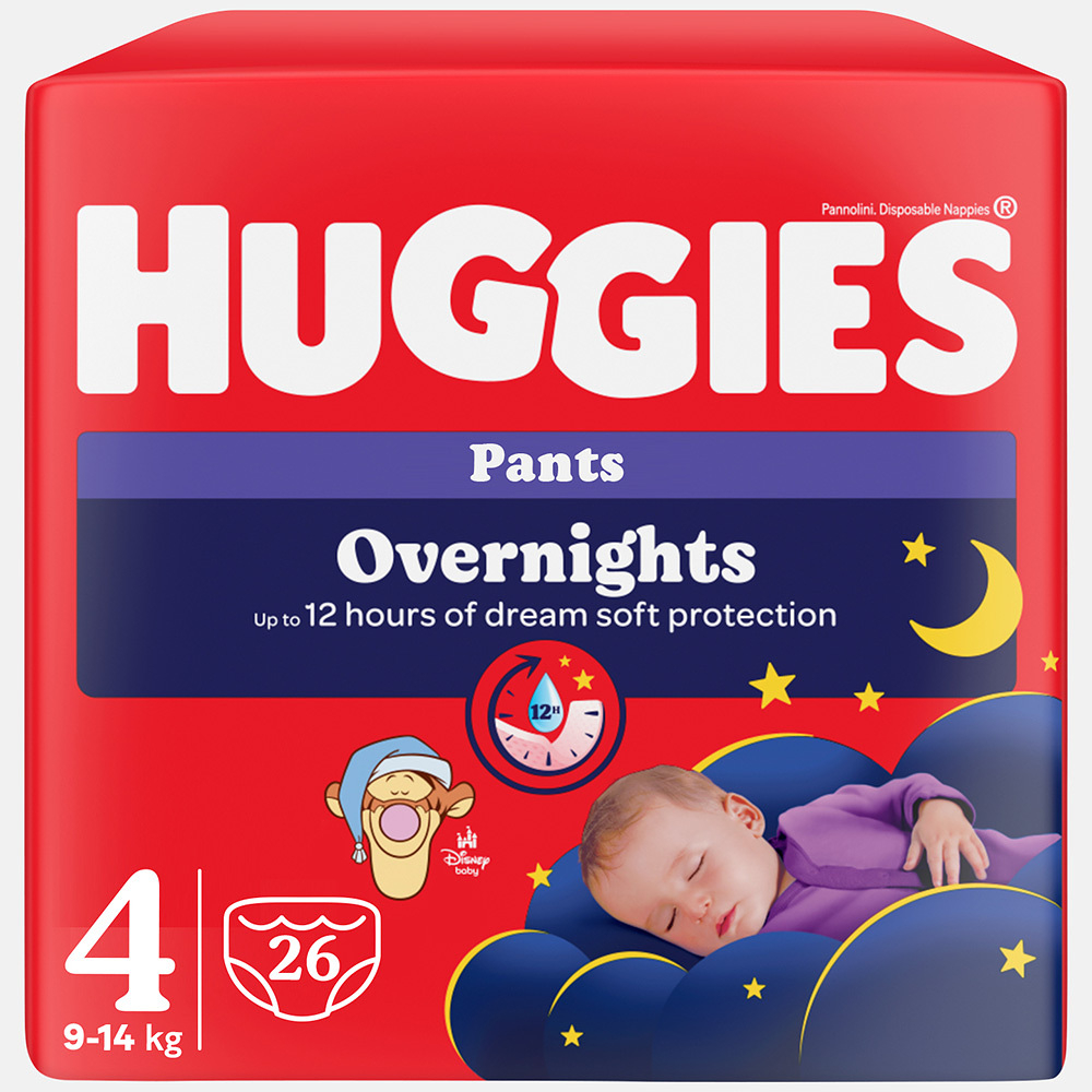 HUGGIES® Overnights Pants 4, 26 ks
