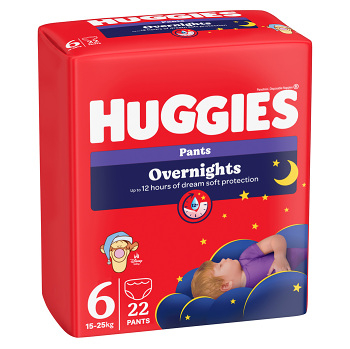 HUGGIES Detské plienky Overnights Pants 6 veľkosť 15-25 kg 22 kusov (Plienky 6 (15 a viac kg)) - obrázok 2/2