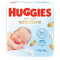 HUGGIES Detské vhčené obrúsky Extra Care Triplo 3x56 kusov