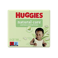 HUGGIES Detské vhčené obrúsky Natural Aloe Vera Triplo 3x56 kusov