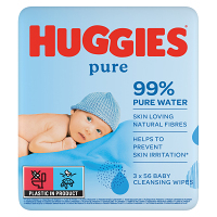 HUGGIES Detské vhčené obrúsky Pure Triplo 3 x 56 kusov